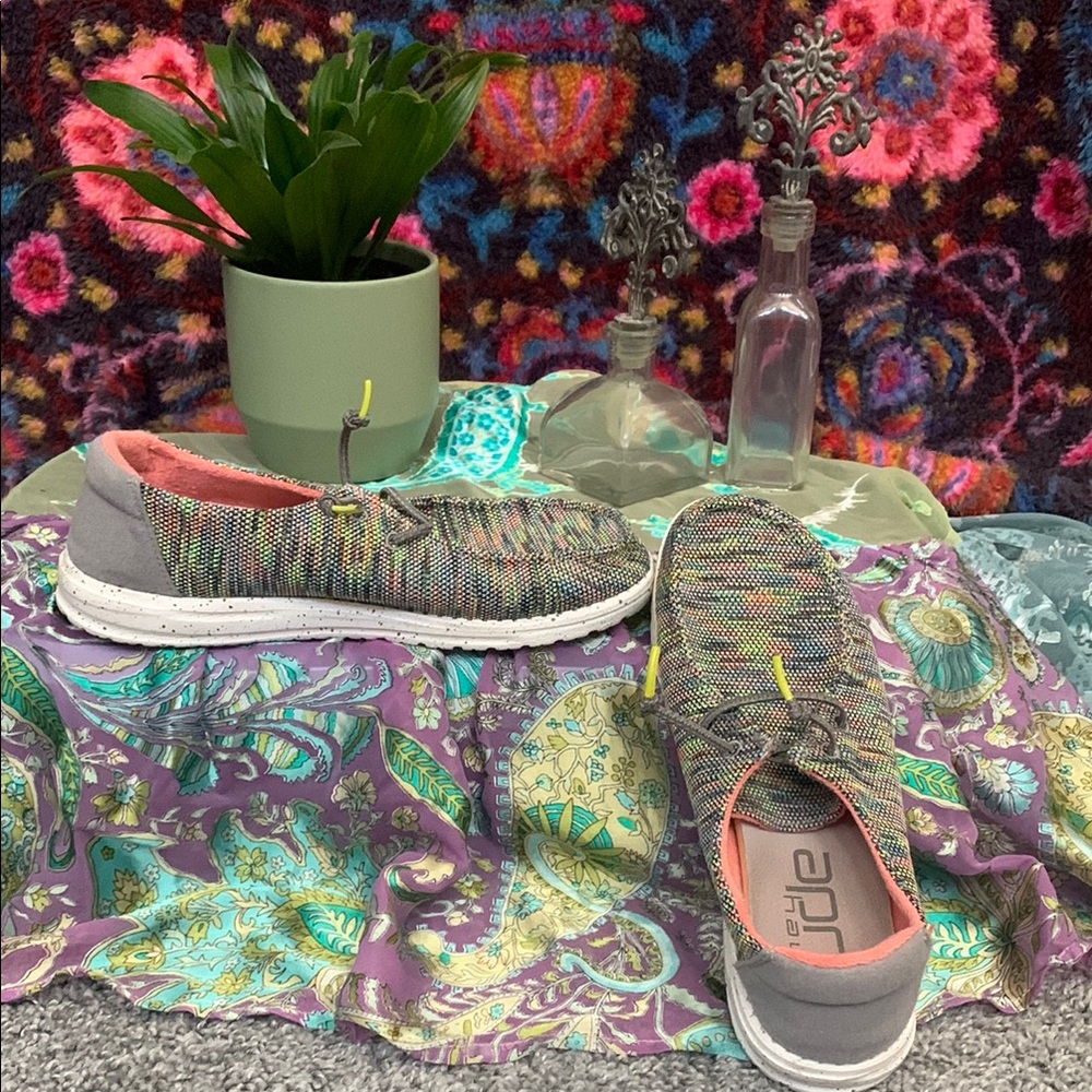Colorful Slip-On Sneakers with White Sole